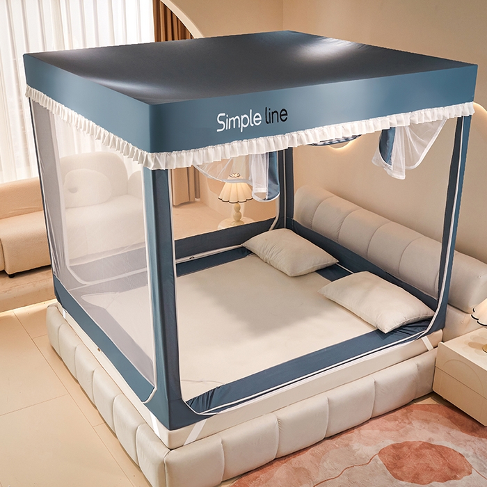 91家纺网 家纺一手货源 找家纺 锦逸家居 2025新款坐床式防摔遮光蚊帐 巴塞罗纳-遮光