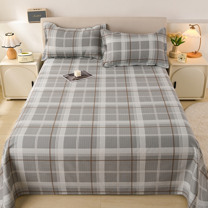 91家纺网 家纺一手货源 找家纺 润淳家居 2025新款老粗布三件套及单品 卡布兰格 灰