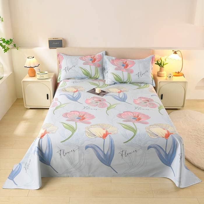 91家纺网 家纺一手货源 找家纺 润淳家居 2025新款老粗布三件套及单品 花伊曼 蓝