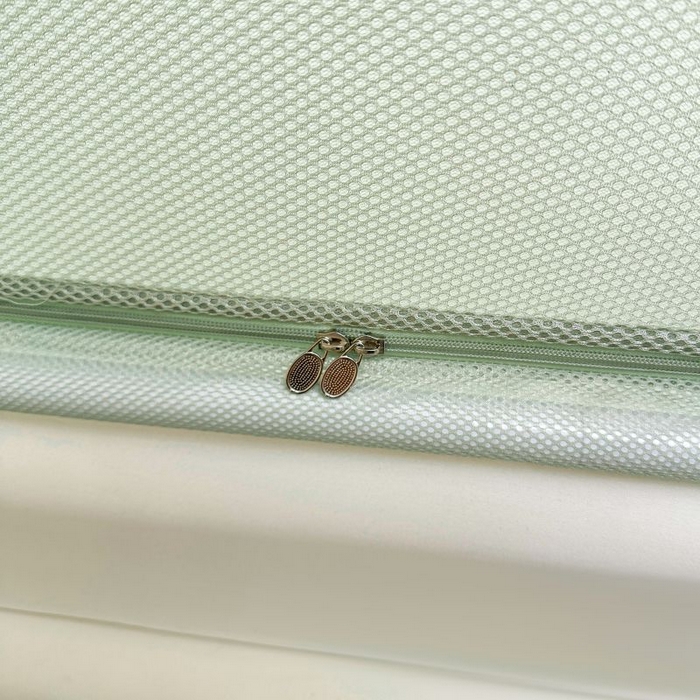 91家纺网 家纺一手货源 找家纺 梦尔佳蚊帐 2025新款双层花边全包围全底款和床笠款三开门蚊帐-863系列青春亮丽 沫绿