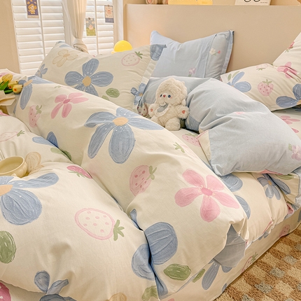 91家纺网 家纺一手货源 找家纺 绵庭家纺 2025新款12868全棉套件单品系列二四件套 伊恋花韵