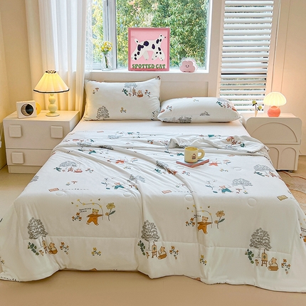 91家纺网 家纺一手货源 找家纺 （总）欢乐季  2025新款7A抗菌凉感丝大豆夏被