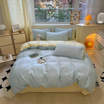 91家纺网 家纺一手货源 找家纺 （总）卡巴伦家纺 2025新款40支纯棉A类水洗棉四件套风格2