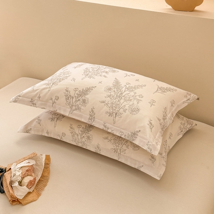 绵庭家纺 2025新款12868全棉套件单品系列二单枕套 苏夏觅影