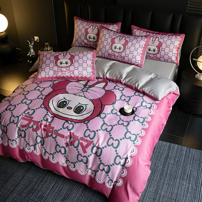 91家纺网 家纺一手货源 找家纺 2025新款水洗真丝数码印花四件套 CC兔