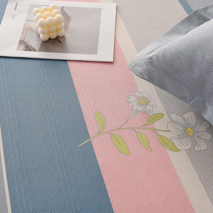 91家纺网 家纺一手货源 找家纺 润淳家居 2025新款老粗布三件套及单品 花簇 粉