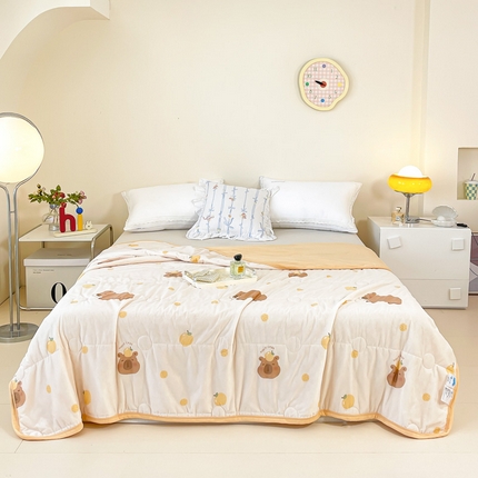 悦织湾家纺2025新款冰丝冰激凌夏被 卡皮巴拉