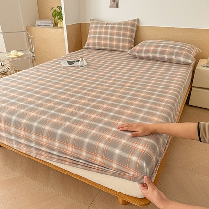 晓时候 2025新款100%全棉色织水洗棉床笠全棉床笠纯棉床笠 洛卡灰