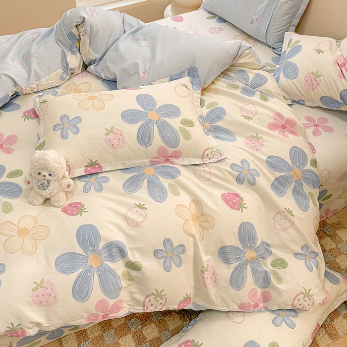 91家纺网 家纺一手货源 找家纺 绵庭家纺 2025新款12868全棉套件单品系列二四件套 伊恋花韵