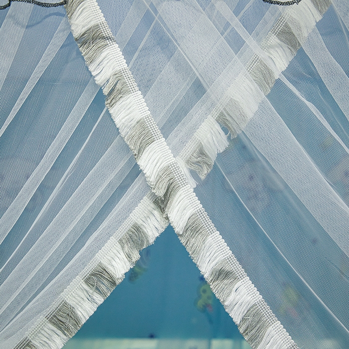 91家纺网 家纺一手货源 找家纺 锦逸家居 2025新款四季款三开门落地床幔蚊帐 幻城-玉桂狗