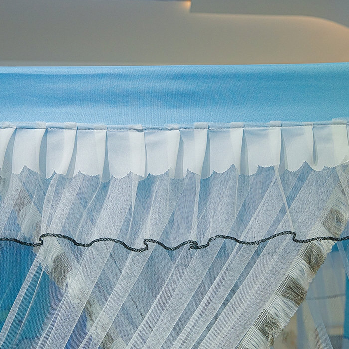 91家纺网 家纺一手货源 找家纺 锦逸家居 2025新款四季款三开门落地床幔蚊帐 幻城-玉桂狗