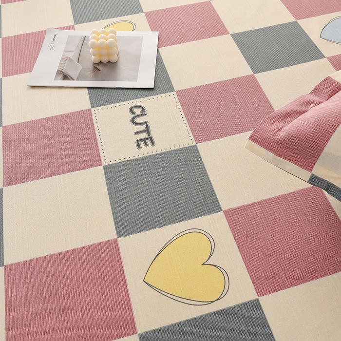 91家纺网 家纺一手货源 找家纺 润淳家居 2025新款老粗布三件套及单品 心格爱情