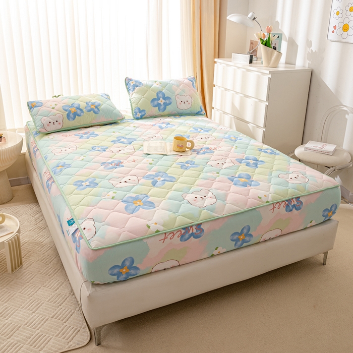 91家纺网 家纺一手货源 找家纺 云玲时尚 2025新款三防磨毛防水夹棉单人枕套 甜蜜Q仔