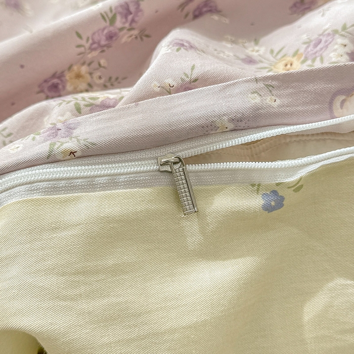 91家纺网 家纺一手货源 找家纺 绵庭家纺 2025新款12868全棉套件单品系列二单被套 雅园漫游-紫