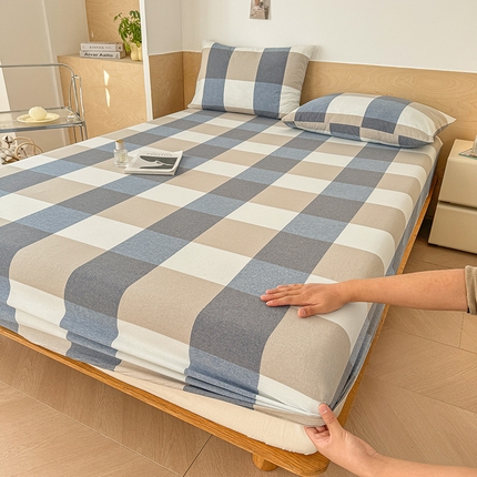 91家纺网 家纺一手货源 找家纺 （总）晓时候 2025新款100%全棉色织水洗棉床笠全棉床笠纯棉床笠