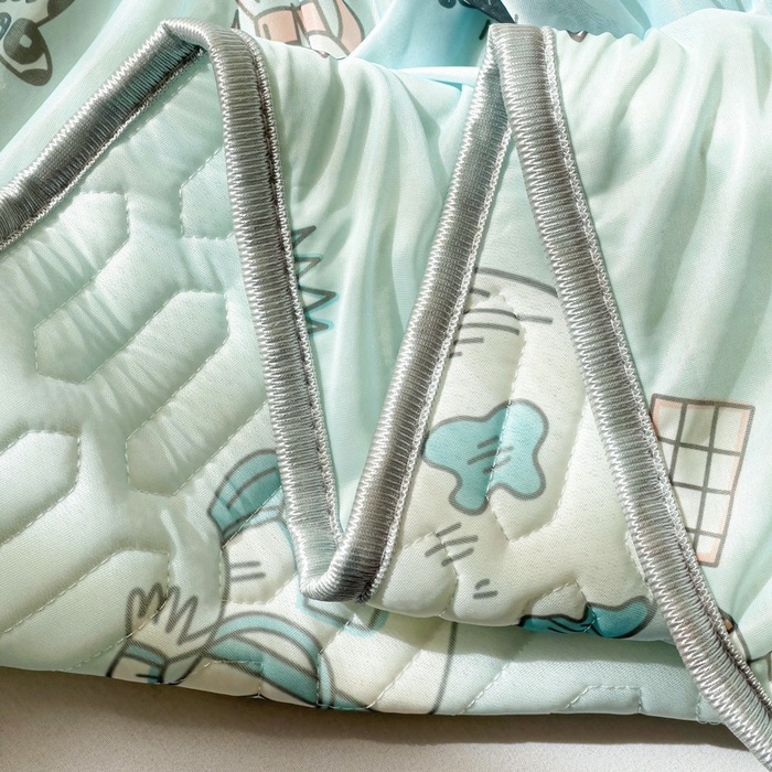 91家纺网 家纺一手货源 找家纺 富馨莱 2025新款A类凉感丝空气纤维凉席床笠款 太空蓝