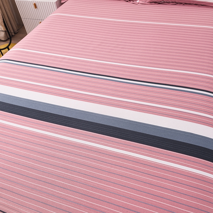 91家纺网 家纺一手货源 找家纺 润淳家居 2025新款老粗布三件套及单品 条纹情怀 豆沙