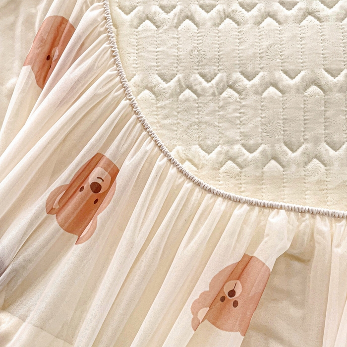 91家纺网 家纺一手货源 找家纺 富馨莱 2025新款A类凉感丝空气纤维凉席床笠款 小熊仔