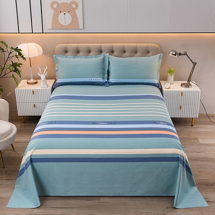 润淳家居 2025新款老粗布三件套及单品 字母条雅 绿