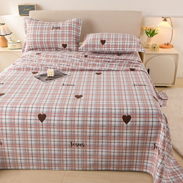 91家纺网 家纺一手货源 找家纺 润淳家居 2025新款老粗布三件套及单品 恋爱格 咖