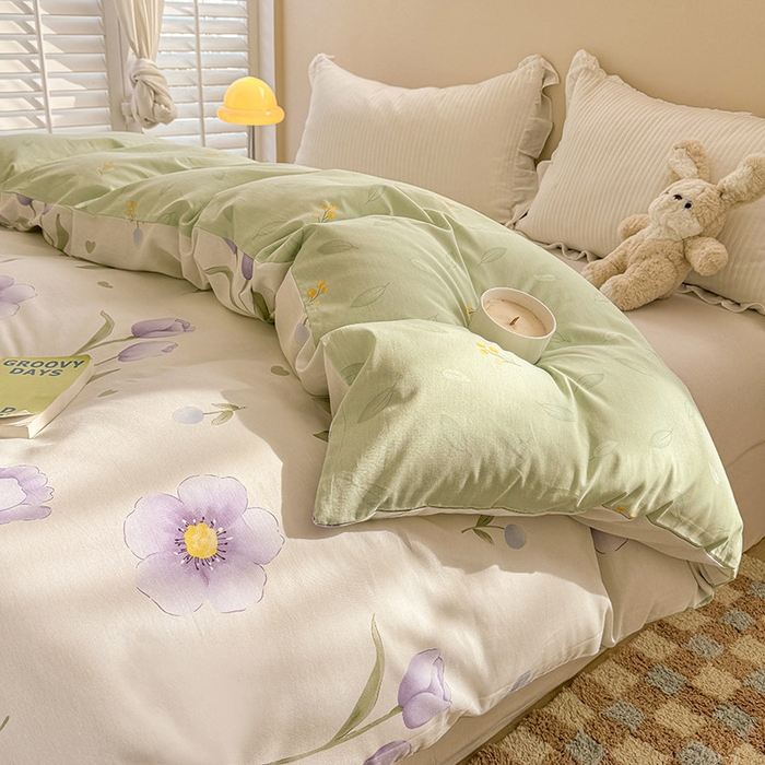 91家纺网 家纺一手货源 找家纺 绵庭家纺 2025新款12868全棉套件单品系列二单被套 奇异花朵