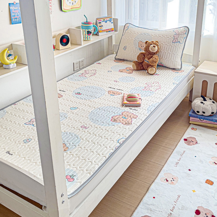 91家纺网 家纺一手货源 找家纺 富馨莱 2025新款A类凉感丝空气纤维凉席学生款 蝴蝶结小兔