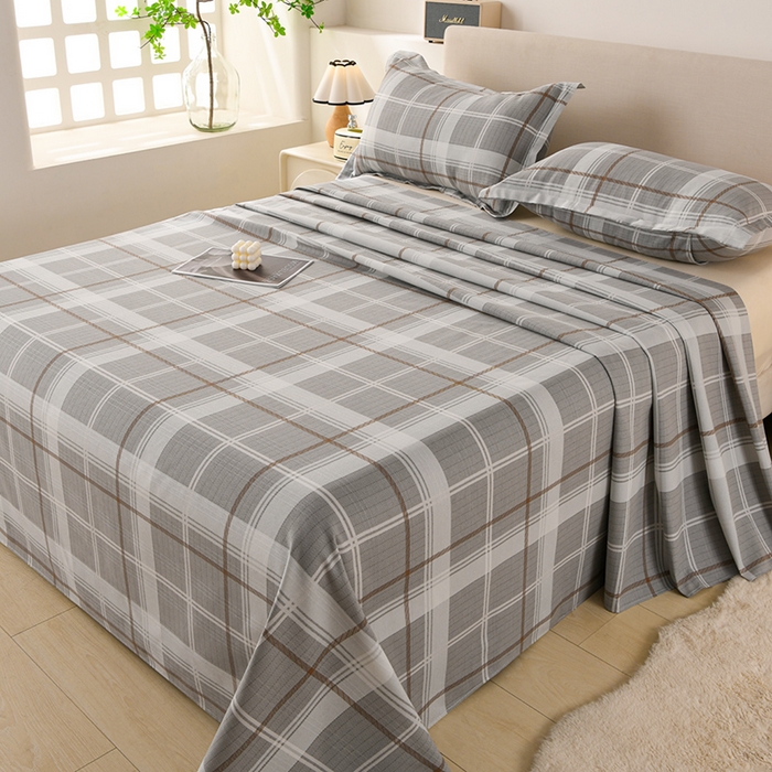 91家纺网 家纺一手货源 找家纺 润淳家居 2025新款老粗布三件套及单品 卡布兰格 灰