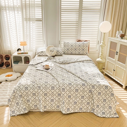 91家纺网 家纺一手货源 找家纺 欢乐季  2025新款7A抗菌针织棉大豆夏被 蝶恋花