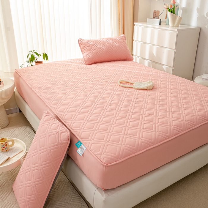 91家纺网 家纺一手货源 找家纺 云玲时尚 2025新款三防磨毛防水夹棉单人枕套 浅豆沙