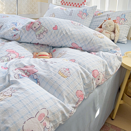 91家纺网 家纺一手货源 找家纺 （总）名品家纺 2025新款水洗双层纱印花四件套