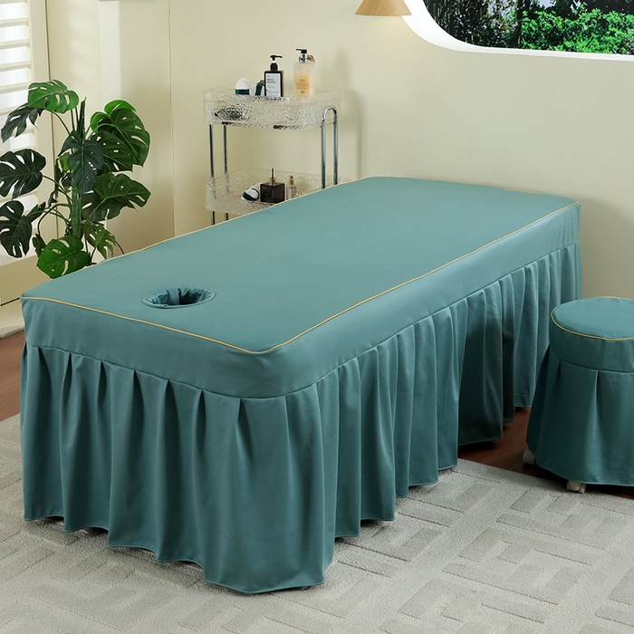 91家纺网 家纺一手货源 找家纺 千姿坊 2025新款床罩四件套-倾城 倾城-孔雀绿