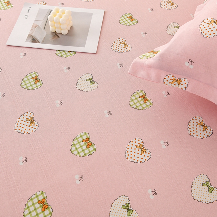 91家纺网 家纺一手货源 找家纺 润淳家居 2025新款老粗布三件套及单品 公主心愿 粉