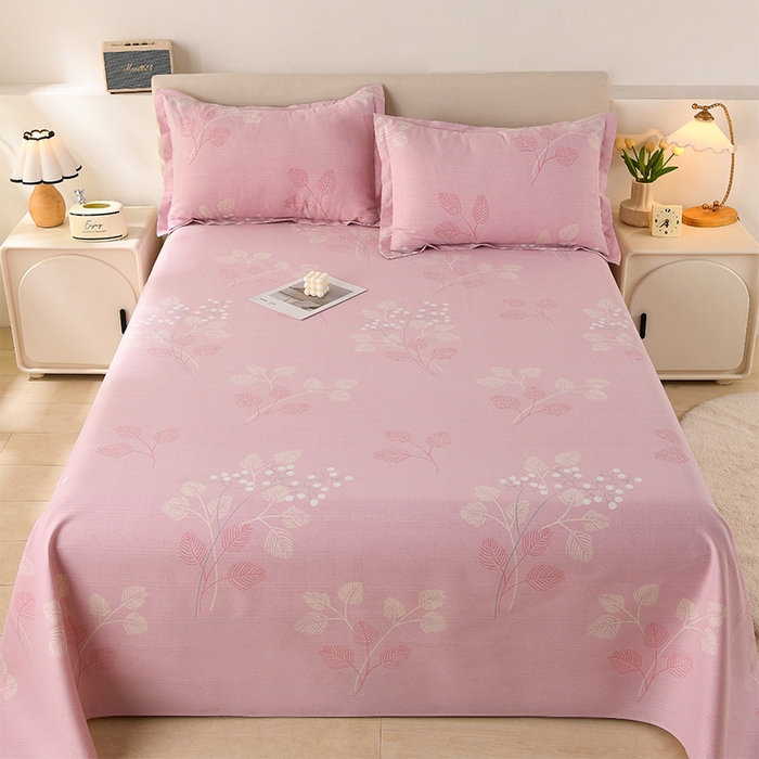 91家纺网 家纺一手货源 找家纺 润淳家居 2025新款老粗布三件套及单品 树影爱恋 粉