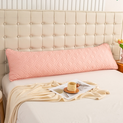 云玲时尚 2025新款三防磨毛防水夹棉双人长枕套 浅豆沙