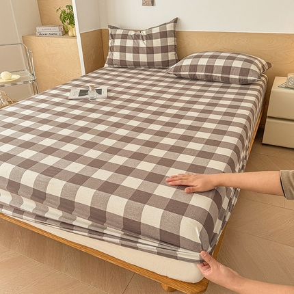 91家纺网 家纺一手货源 找家纺 （总）晓时候 2025新款100%全棉色织水洗棉床笠全棉床笠纯棉床笠