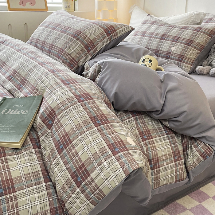 91家纺网 家纺一手货源 找家纺 汣沐生活 2025新款针织棉印花款四件套 嫣然