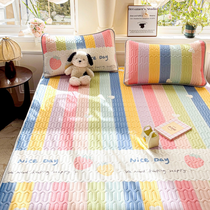 91家纺网 家纺一手货源 找家纺 （总）富馨莱 2025新款A类凉感丝空气纤维凉席床笠款