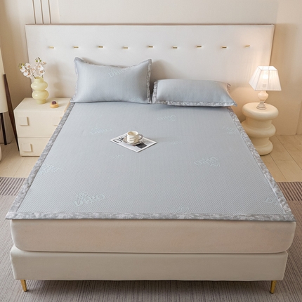 91家纺网 家纺一手货源 找家纺 （总）鑫琪莱 2025新款5D立体雕花凉感豆豆冰丝席凉席席子系列