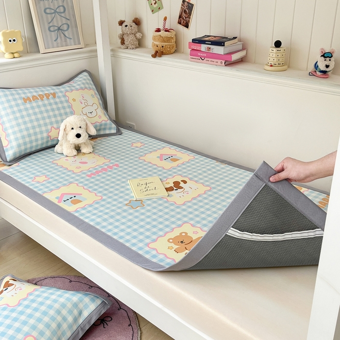 91家纺网 家纺一手货源 找家纺 川悦生活2025新款600D立体宽边印花冰丝席学生床 趣味Party