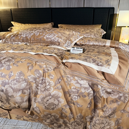 91家纺网 家纺一手货源 找家纺 （总）品家居 A版色织提花长绒棉四件套-芮妮