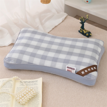 91家纺网 家纺一手货源 找家纺 （总）芯洲 2025新款全棉荞麦枕简约格子韩式护颈老粗布成人枕头枕芯