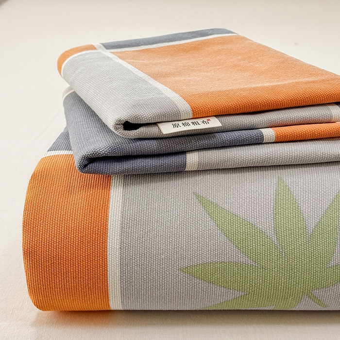 91家纺网 家纺一手货源 找家纺 （总）博弈家纺   2025新款亲肤舒适原棉老粗布床单凉席三件套系列