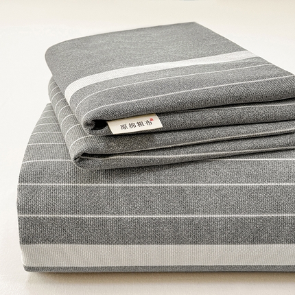 91家纺网 家纺一手货源 找家纺 （总）博弈家纺   2025新款亲肤舒适原棉老粗布床单凉席三件套系列