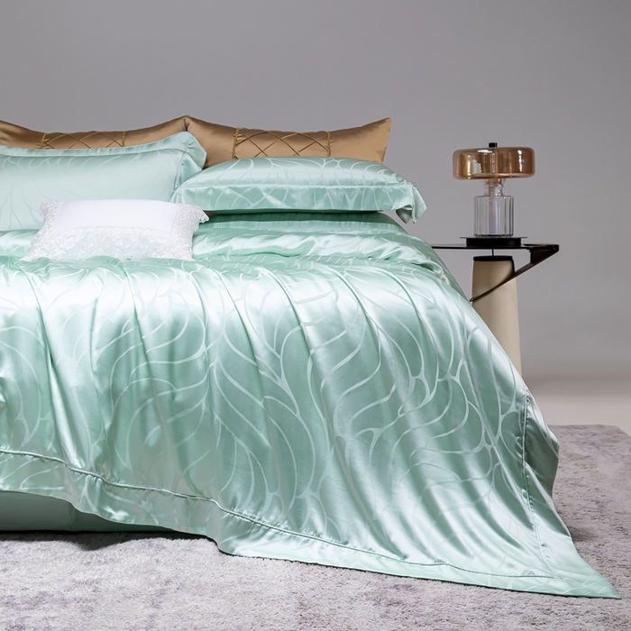 91家纺网 家纺一手货源 找家纺 晋瑞 红顶鹅绒馆 2025真丝天丝大提花四件套 罗布泊