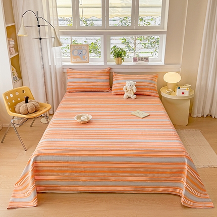 91家纺网 家纺一手货源 找家纺 博弈家纺   2025新款亲肤舒适原棉老粗布床单凉席三件套系列 热恋