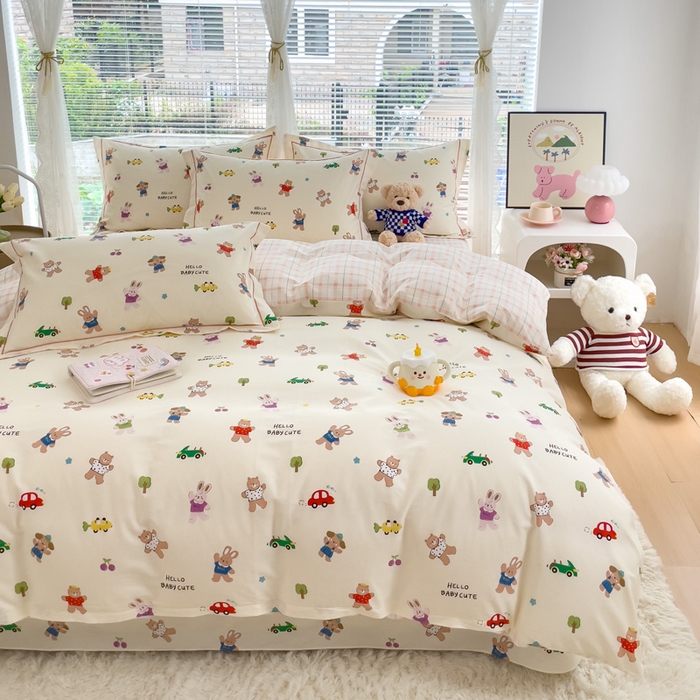 91家纺网 家纺一手货源 找家纺 铭博家纺 2025新款直播热款全棉吊边一字绣工艺款13070印花全棉单床单 森林精岛