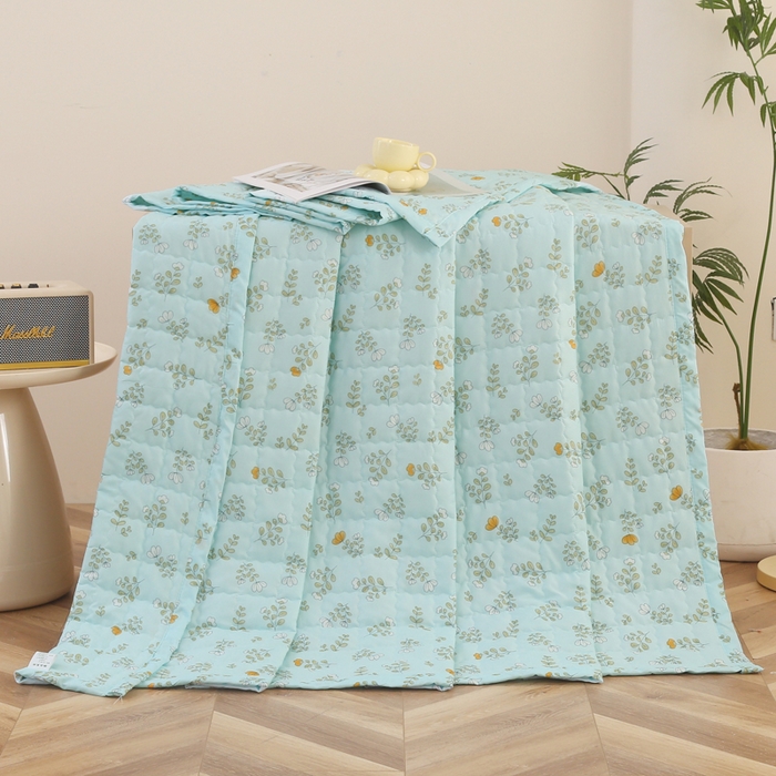 91家纺网 家纺一手货源 找家纺 被多多被业 2025新款亲肤绒多针绗绣工艺夏被空调被 花园