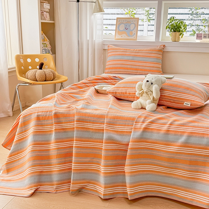 91家纺网 家纺一手货源 找家纺 博弈家纺   2025新款亲肤舒适原棉老粗布床单凉席三件套系列 热恋