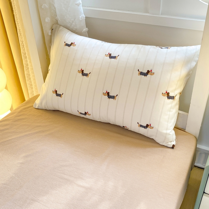 91家纺网 家纺一手货源 找家纺 宅部落 2025新款全棉三件套纯棉学生宿舍上下铺六件套 腊肠狗