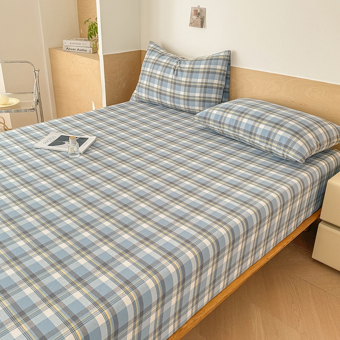 91家纺网 家纺一手货源 找家纺 （总）晓时候 2025新款100%全棉色织水洗棉床笠全棉床笠纯棉床笠